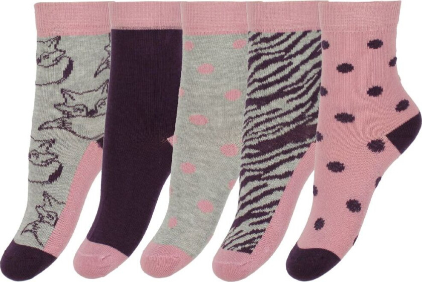 Sokker - 5-pack - Grå/Rosa - - 19/22 - Sokker