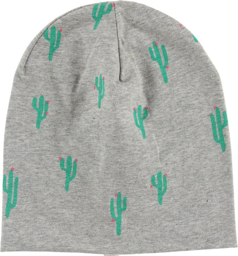 Lue - Grå Melert m. Kaktus - - 47-49 cm - Lue