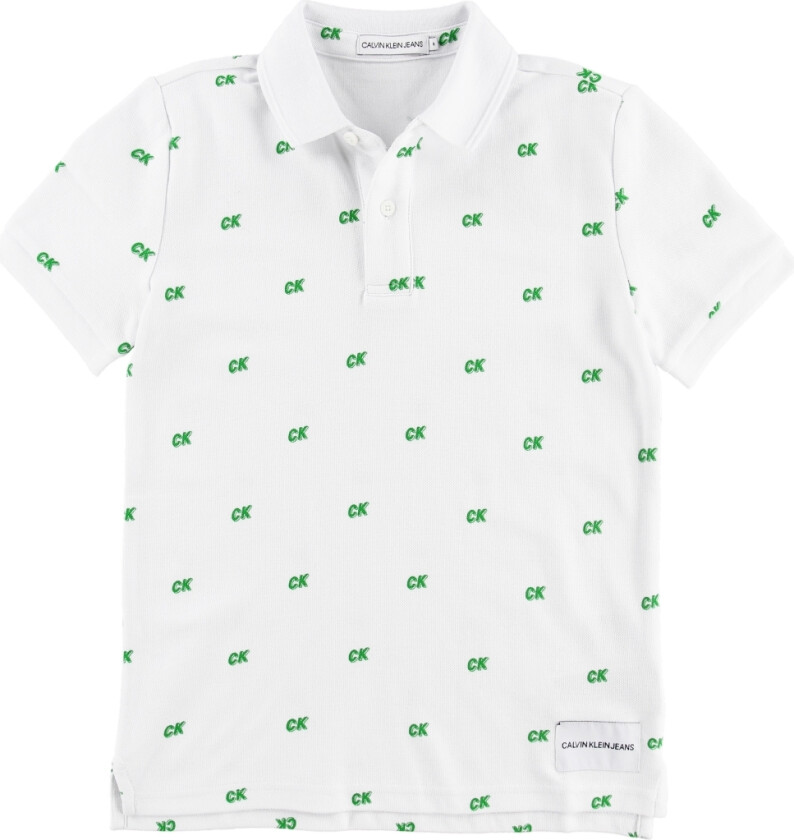 Polo - Hvit m. Grønn/CK - - 10 år (140) - Polo
