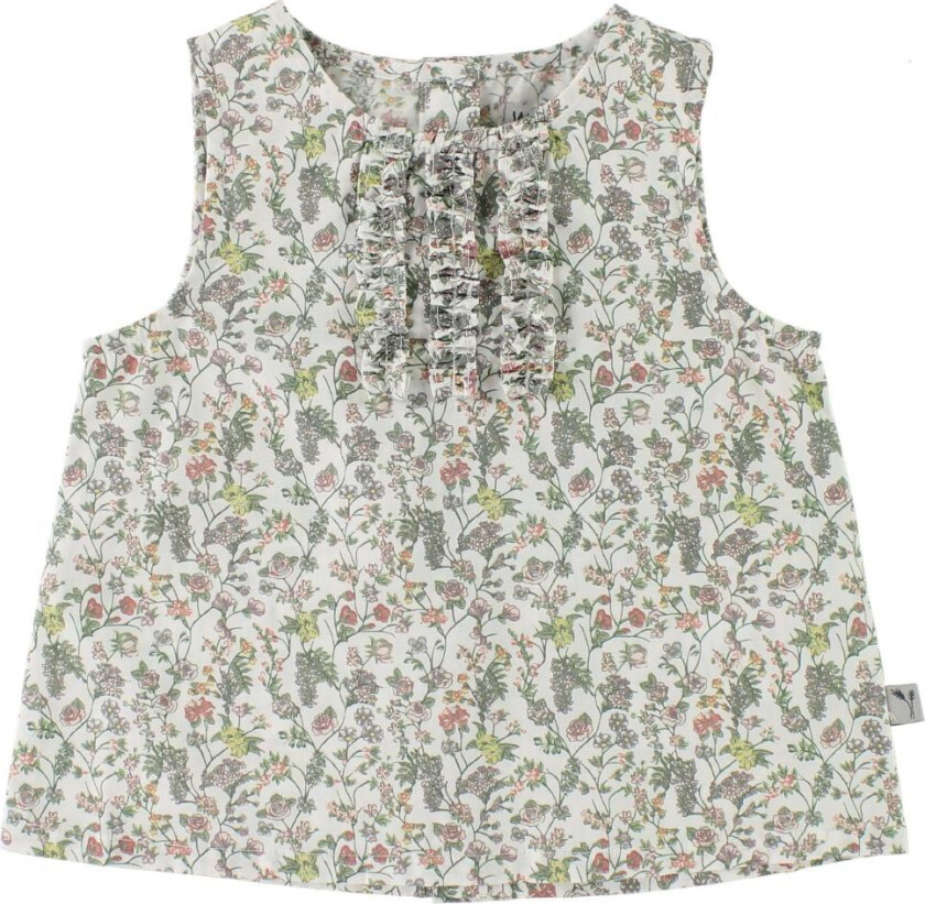 Topp - Beathe - Ivory m. Blomster - - 68 - Singlet