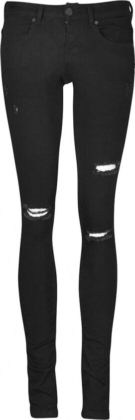 Jeans - Nanna - Svart m. Slitasjehull - - 17 år (182) - Jeans