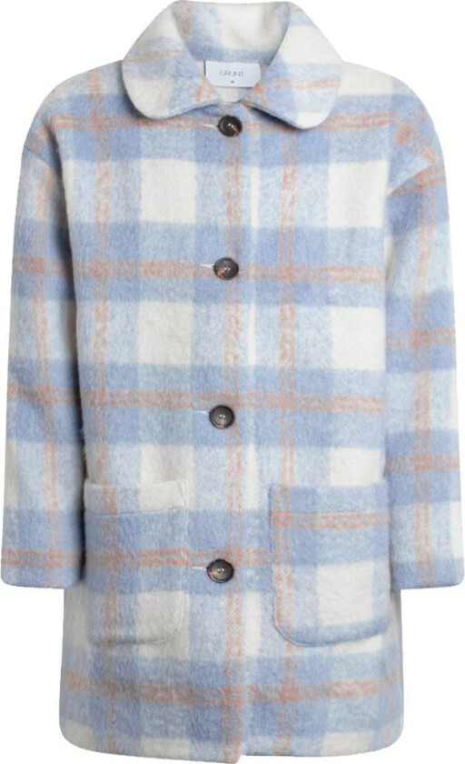 Jakke - Boucle - Blue Sjekk - - 14 år (164) - Vinterjakke