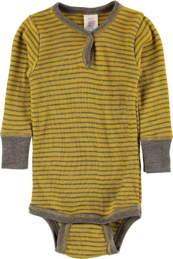 Body L/æ - Ull/Silke - Safran/valnøtt - - 62/68 - Langermet Body