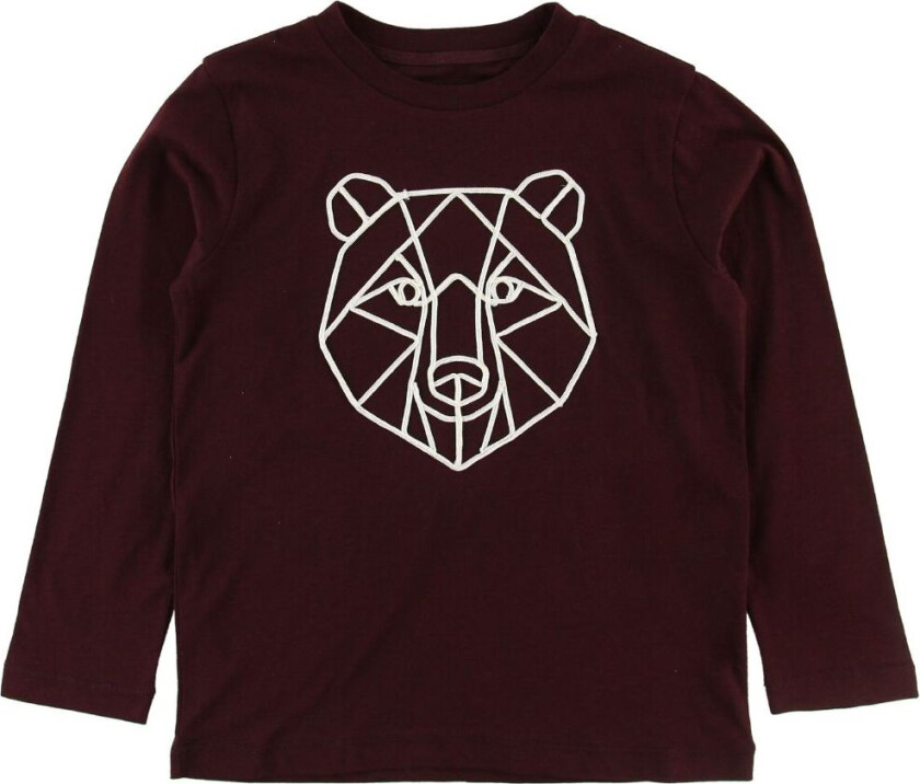 Genser - Bordeaux m. Bjørn - - 6 år (116) - Genser