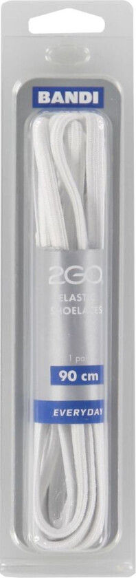 Elastiske Skolisser - 90 cm - 1 Par - Hvit - - OneSize - Skolisser