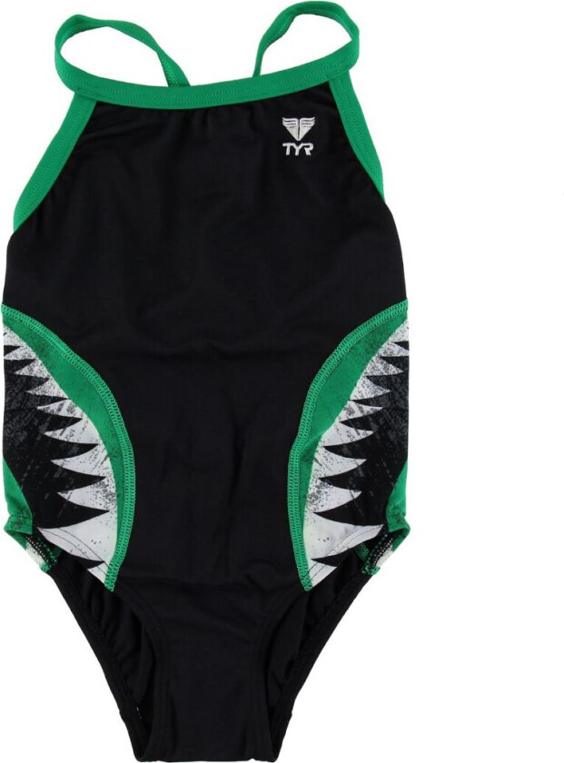 Badedrakt - Shark Bite Diamondfit - Svart/Grønn - - 140 - Badetøy