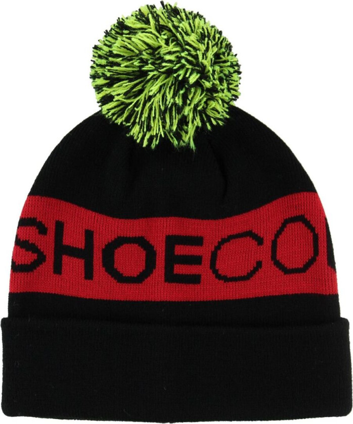 Lue m. Pom-Pom - Chester - Svart/Rød - - OneSize - Lue