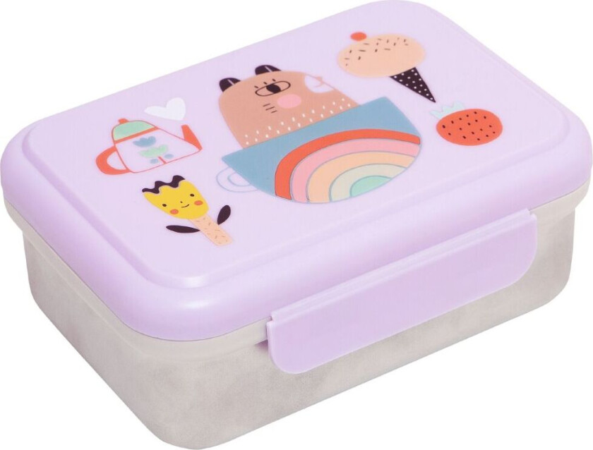 Matboks - Rustfritt Stål - Apple Av My Øye - Lilla - - OneSize - Matboks