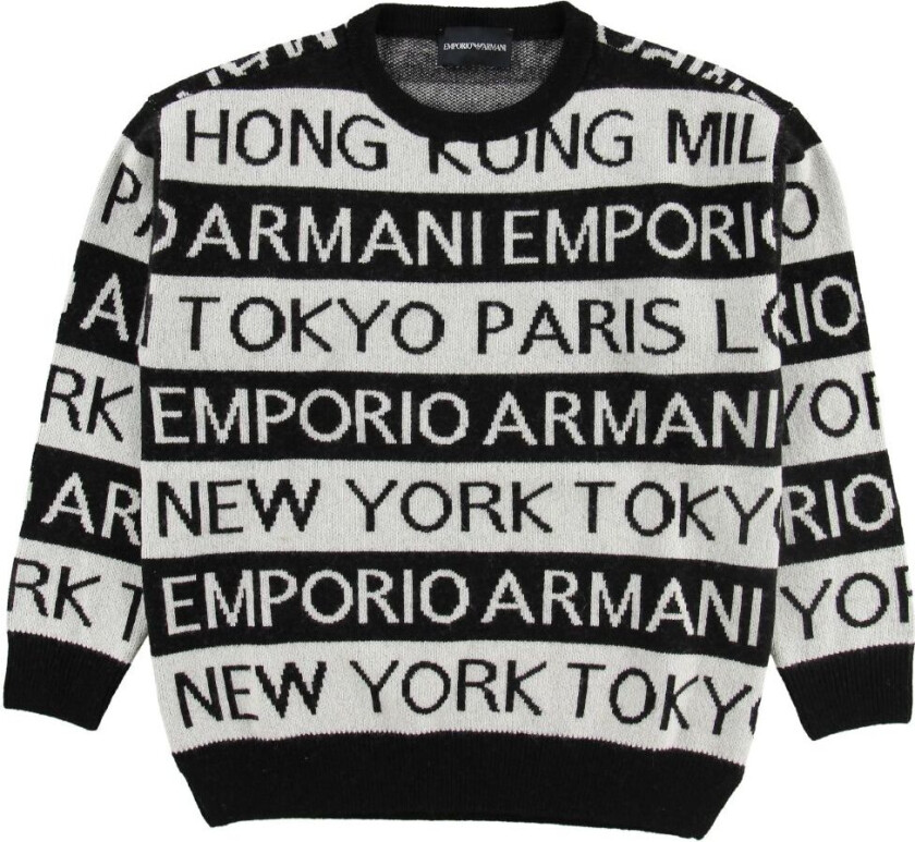 Genser - Ull - Svart/Hvit Stripet - - 12 år (152) - Genser