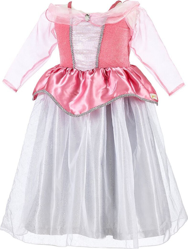 Kostymer - Prinsesse - Virginie - Rosa/Sølv - - 8-10 år (128-140) - Kostymer