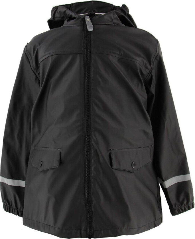 Regnjakke - Eldon - PU - Svart - - 8 år (128) - Regnjakke