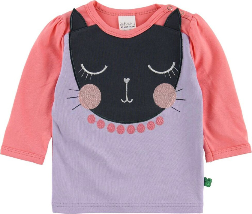 Genser - Lavendel/Korall m. Kat - - 68 - Genser