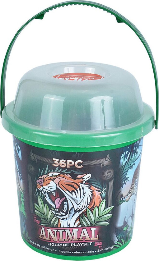 Bøtte m. Dyr - 36 stk. - Ville dyr - - OneSize - Lekedyr