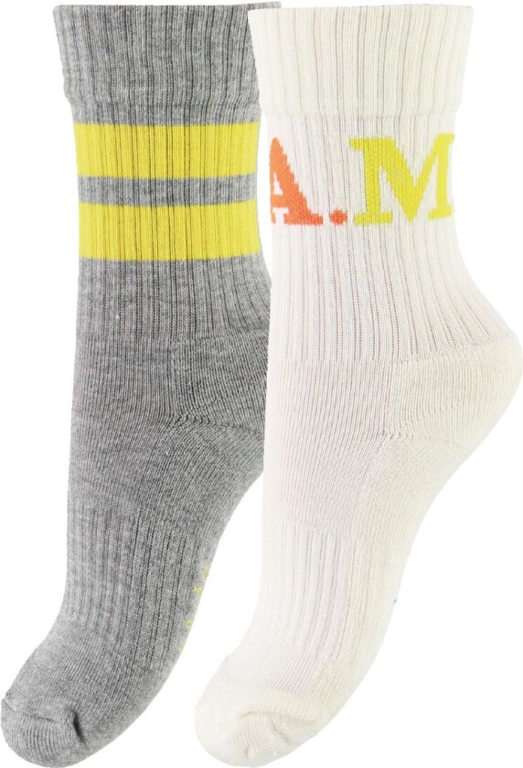 Sokker - 2-pack - Norman - Grå Melert/Krem - - 17/19 - Sokker