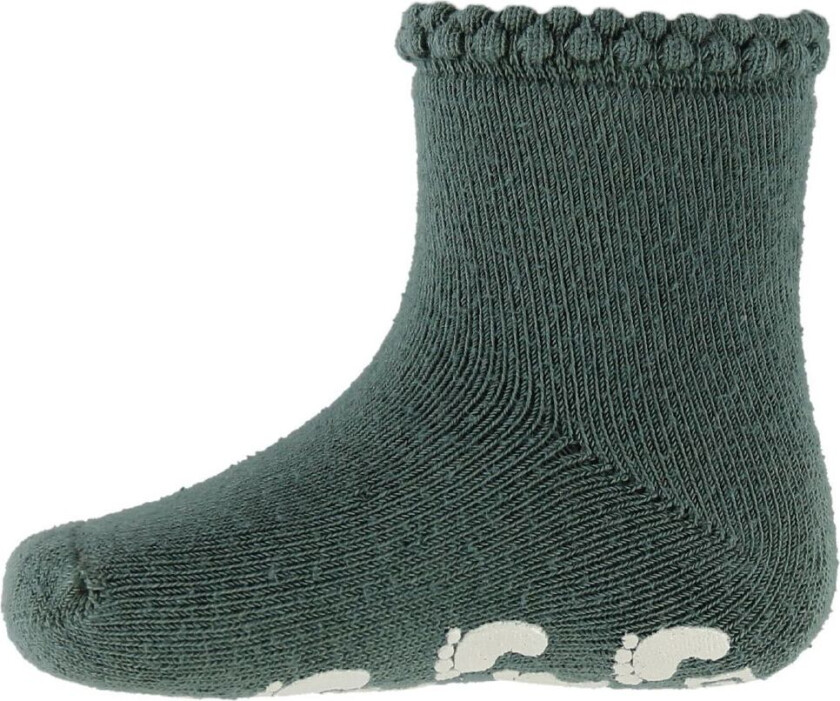 Sokker m. Anti-Skli - Støvet Grønn - - 3-6 md - Sokker