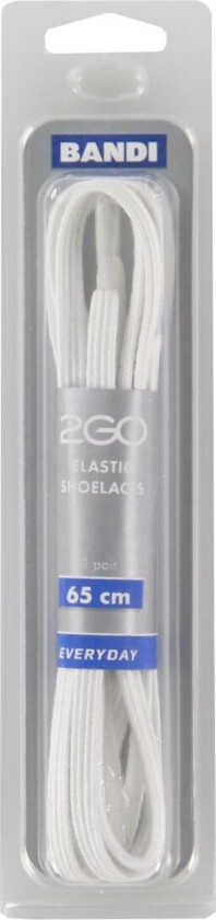 Elastiske Skolisser - 65 cm - 1 Par - Hvit - - OneSize - Skolisser