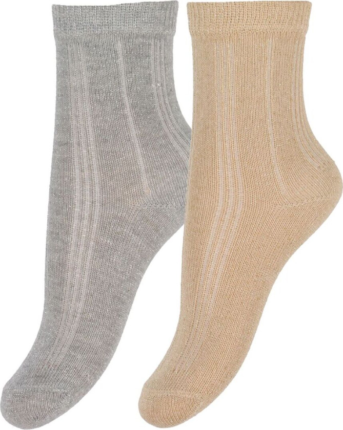 Ankelsokker - 2-pack - Pale Gold/Sølv - - 15/18 - Sokker
