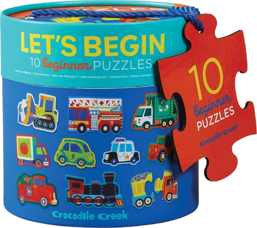 Puslespill - 10 stk. - Kjøretøy - - OneSize - Puslespill