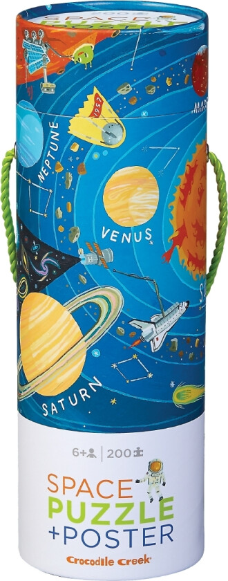 Puslespill og Plakat - 200 Brikker - Space - - OneSize - Puslespill