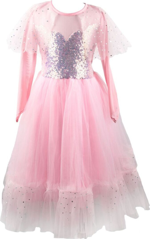 Kostymer - Prinsessekjole - Rosa m. Palietter - - 7-8 år (122-128) - Kostymer