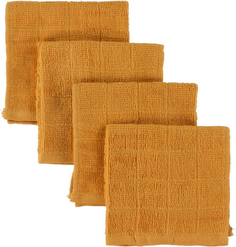 Pippi Vaskekluter - 4-pack - 27x27 - Mineral Yellow - Pippi Baby - OneSize - Vaskeklut