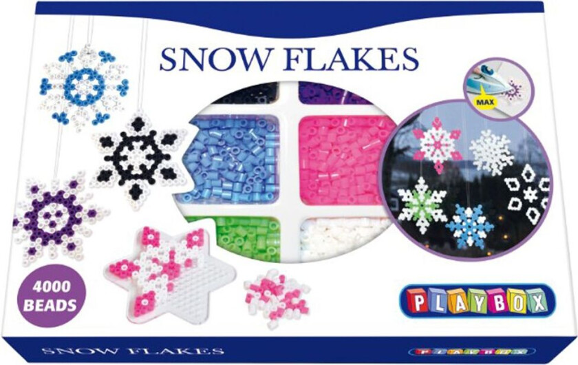 Perlesett - 4000 stk. - Snøfnugg - - OneSize - Perler