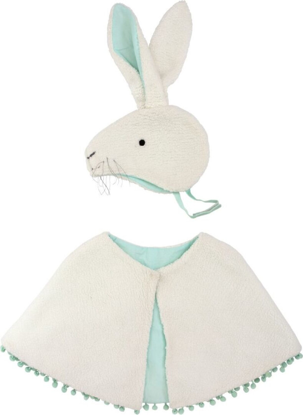 Kostymer - Hatt og Kort Kapp - Sherpa Bunny Kapp - - OneSize - Kostymer