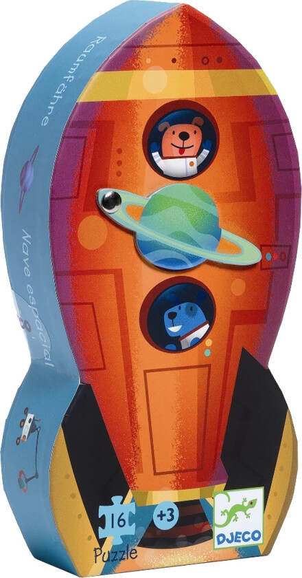 Puslespill - 16 Brikker - Romskip - - OneSize - Puslespill