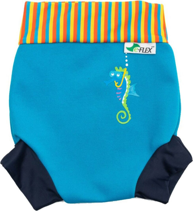 Svømmebleie - UV50+ - Svøm Nappy - Cyan/Stripe Seab - - 12-18 md - Svømmebleie