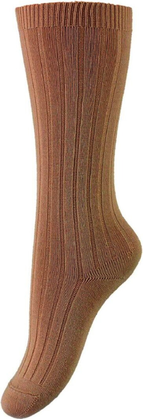 Knestrømper - Rib - Tobakk - - 12-24 md - Sokker