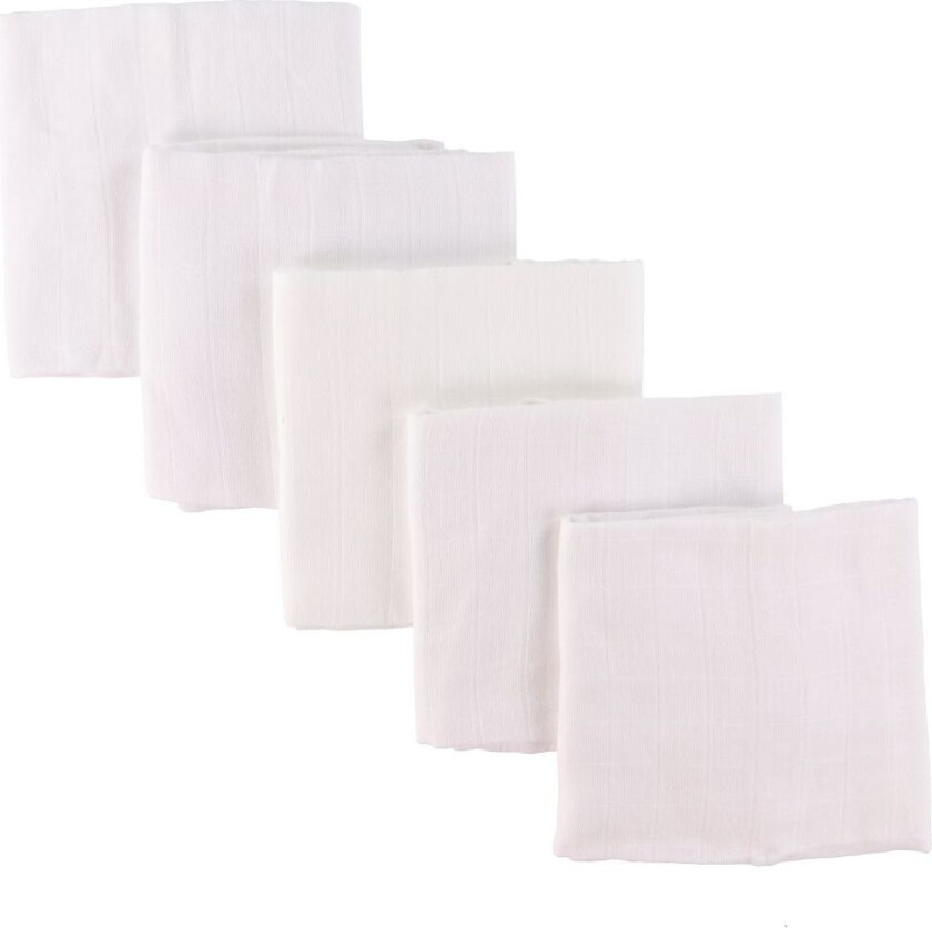 Stoffklutene - 70x70 cm - 5 stk. - Hvit - - OneSize - Gulpeklut