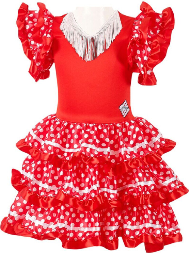 Kostymer - Kjole - Marisol - Rød/Hvit - - 8-10 år (128-140) - Kostymer