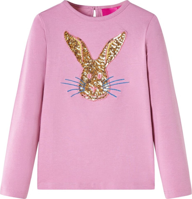 T-skjorte for barn med lange ermer brent rosa 104