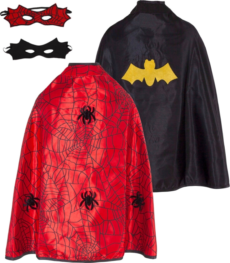 Kostymer - Edderkopp/Flaggermus - Rød/Svart - - 4-6 år (104-116) - Kostymer