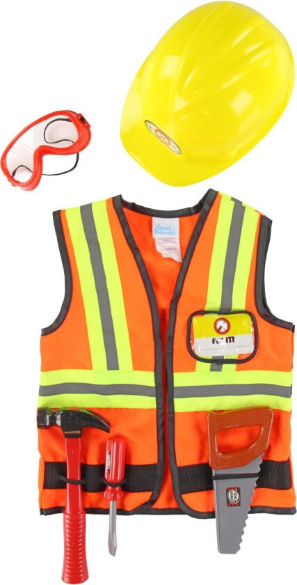 Kostymer - Bygningsarbeider - Oransje - - 5-6 år (110-116) - Kostymer