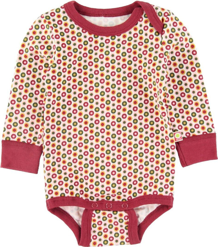 Body L/æ - Rød m. Epler - - 56 - Langermet Body