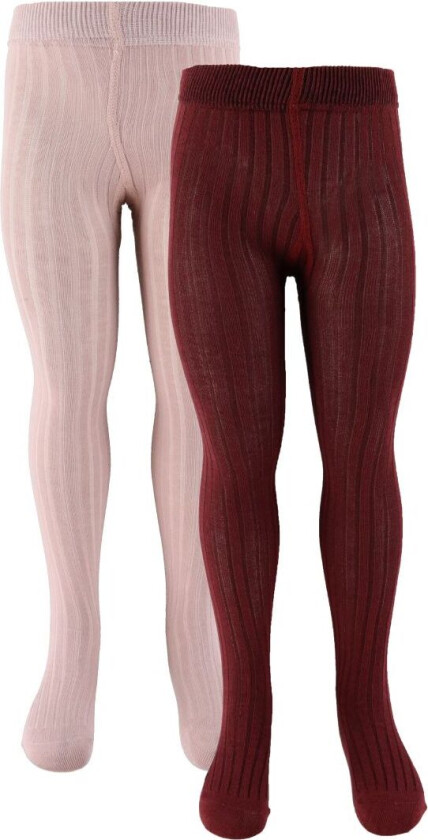 Strømpebukser - 2-pack - Solid Rib - Rose Smoke - - 140/146 - Strømpebukser