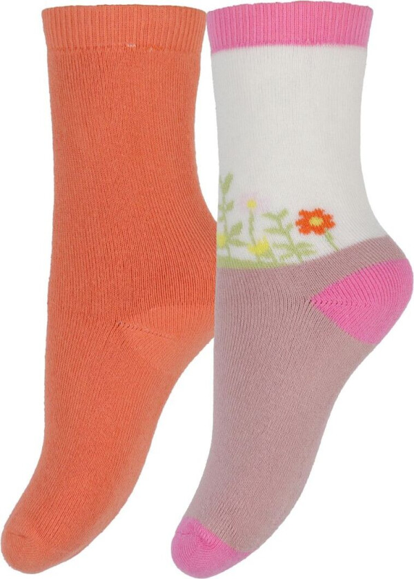Sokker - Andrea - 2-pack - Oransje/Rosa - - 17/19 - Sokker