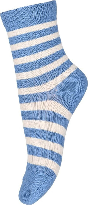 Sokker - Eli - Off White/Blå m. Striper - - 17/18 - Sokker