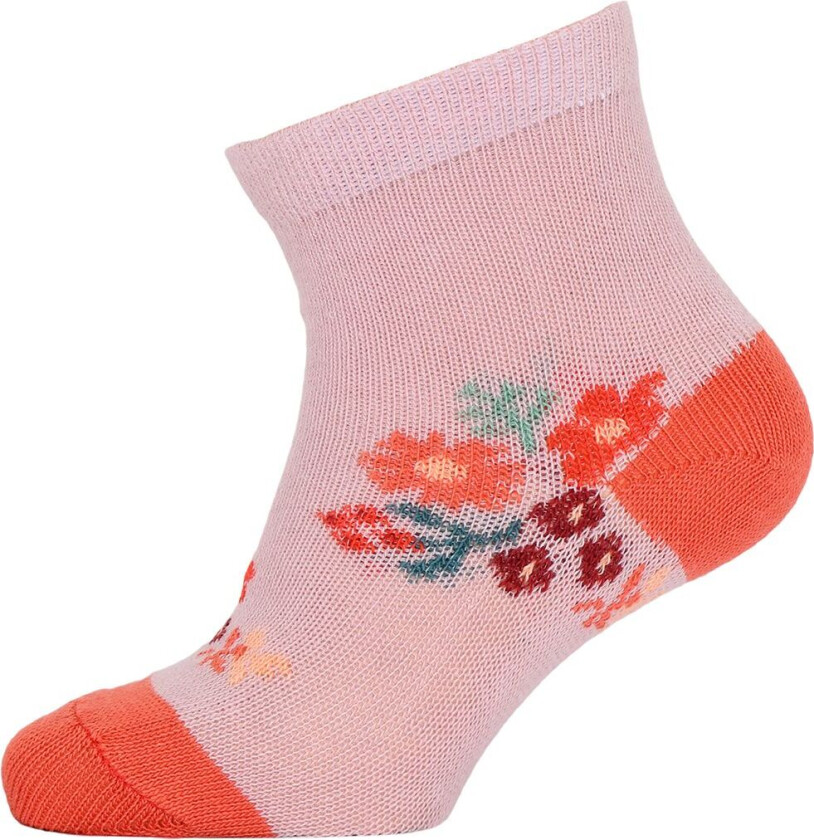 Sokker - Rosa m. Blomster - - 15/16 - Sokker