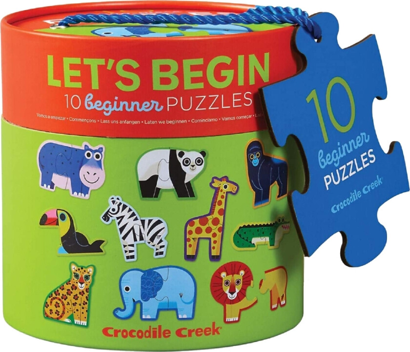 Puslespill - 10 stk. - Jungeldyr - - OneSize - Puslespill