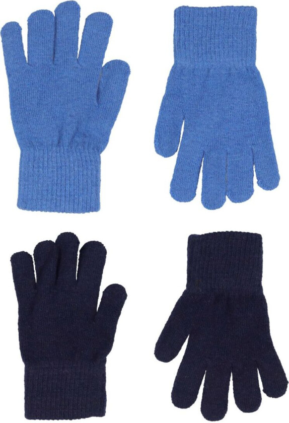 Hansker - Ull/Nylon - 2-pack - Bright Cobalt/Navy - - 7-12 år (122-152) - Handsker