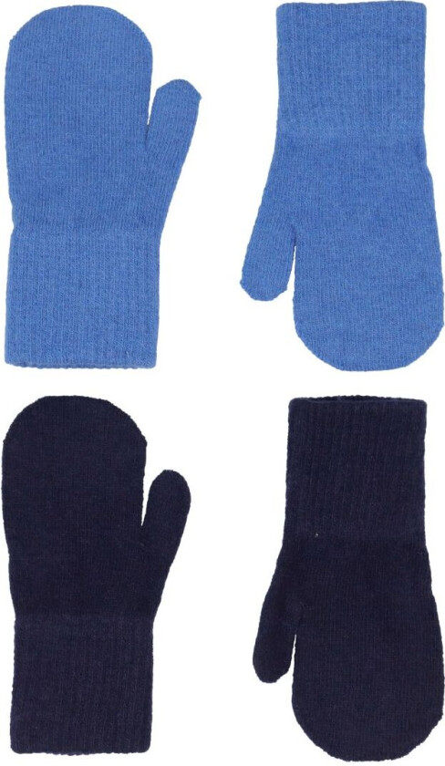 Votter - Ull/Nylon - 2-pack - Bright Cobalt/Navy - - 3-6 år (98-116) - Votter