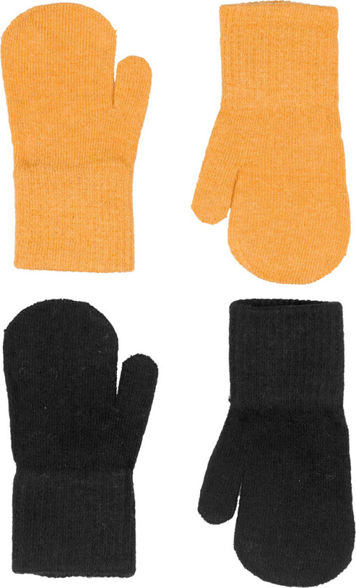 Votter - Ull/Nylon - 2-pack - Mineral Yellow/Svart - - 1-2 år (80-92) - Votter