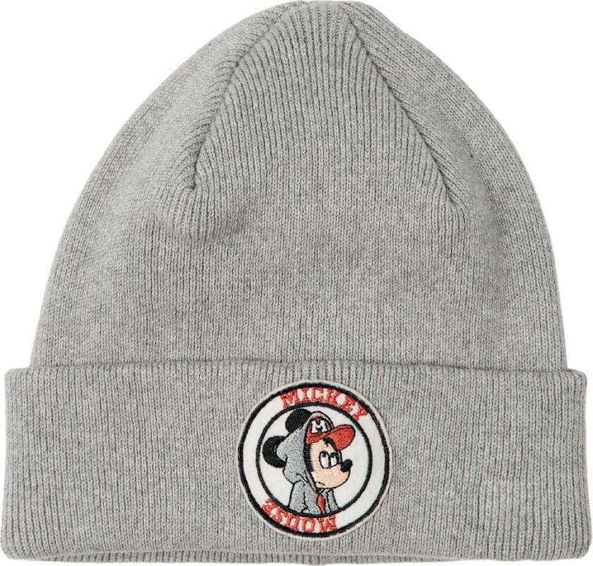 Lue - NmmMickey - Strikk - Mickey Mouse - Grey Melange - - 46-47 cm - Lue