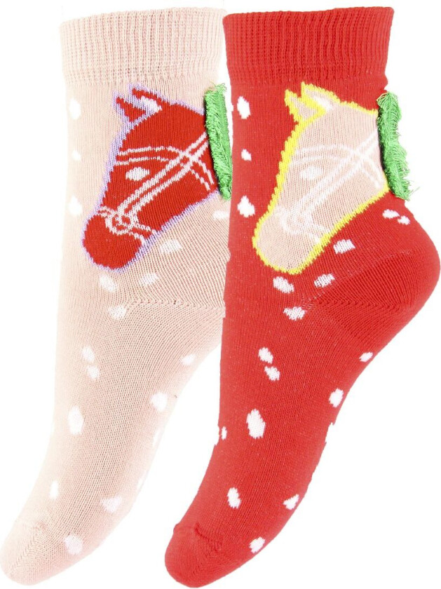 Sokker - 2-pack - Rød/Rosa - - 23 - Sokker