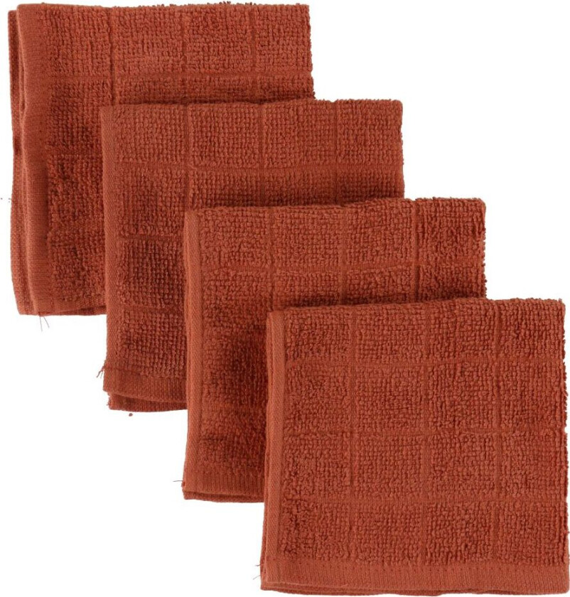 Pippi Vaskekluter - 4-pack - 27x27 - Redwood - Pippi Baby - OneSize - Vaskeklut