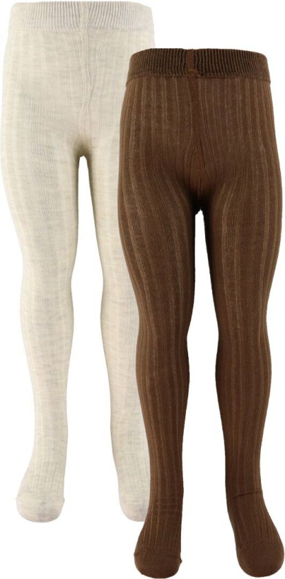 Strømpebukser - 2-pack - Solid Rib - Trost - - 140/146 - Strømpebukser
