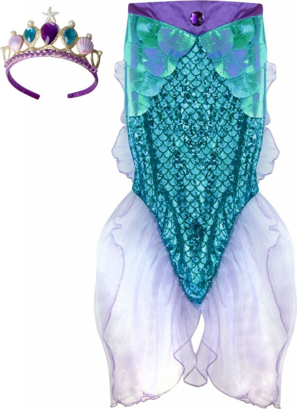 Kostymer - Havfrue - Syrin m. Glitter - - 5-6 år (110-116) - Kostymer