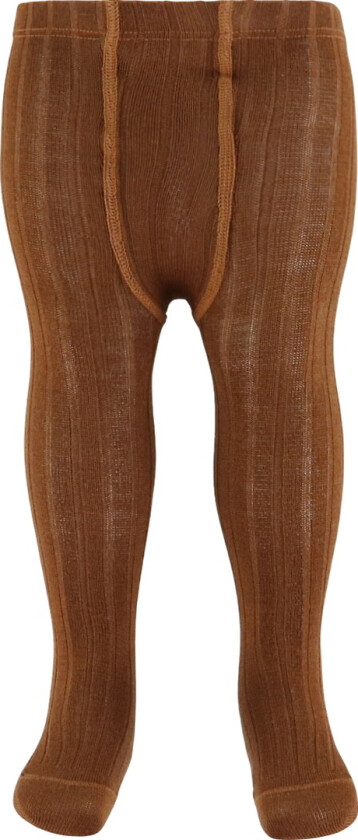Strømpebukser - Ull/Akryl - Rib - Terrakotta - - 11-12 år (146-152) - Strømpebukser